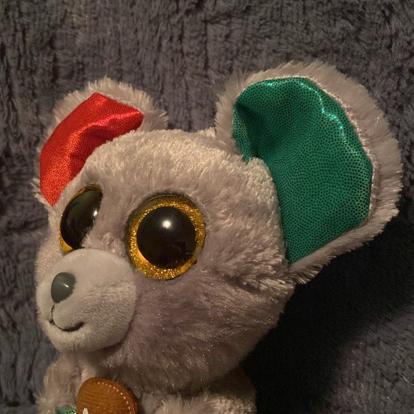 RETIRED 2016 TY BEANIE BOOS CHRISTMAS MAC THE MOUSE GINGERBREAD 6" PLUSH NWT - Picture 6 of 8
